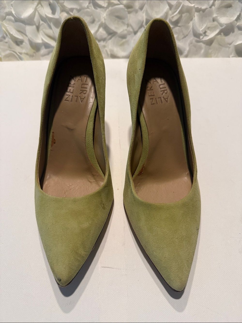 Naturalizer Olive Green Suede Pointed Toe Pumps